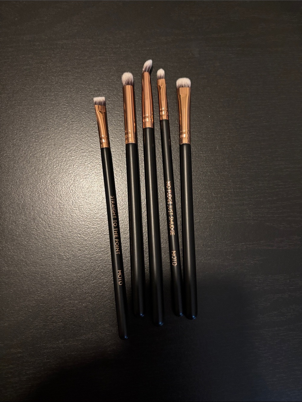 Makeup Brush Set - Black Handles with Rose Gold Ferrules